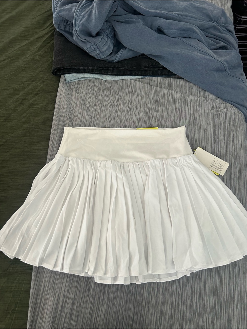 All in Motion White Pleated Circle Skater Skirt